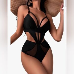Women's Swim Summer Beach Cutout Spaghetti Strap One Piece Bikinis Swimsuit F3